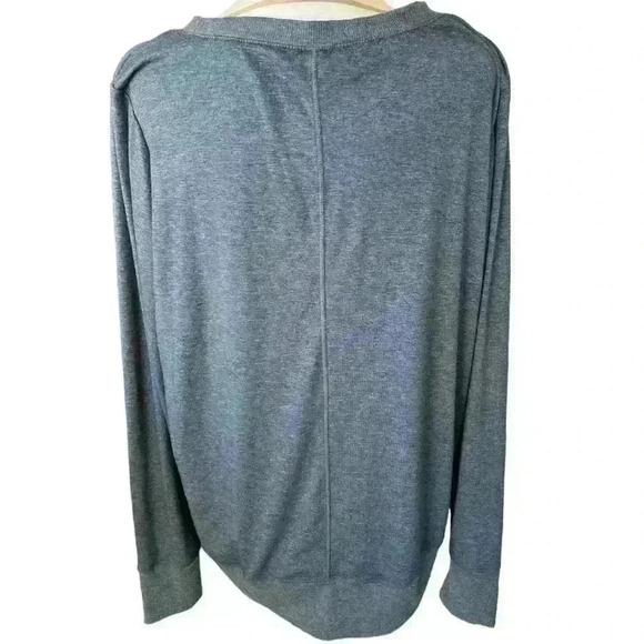 GAIAM blue hi lo hamsa 🪬 design long sleeve top yoga sweatshirt L - Picture 4 of 11